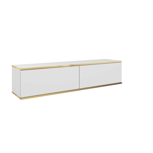 Szafka RTV Biało - Złota  135 cm